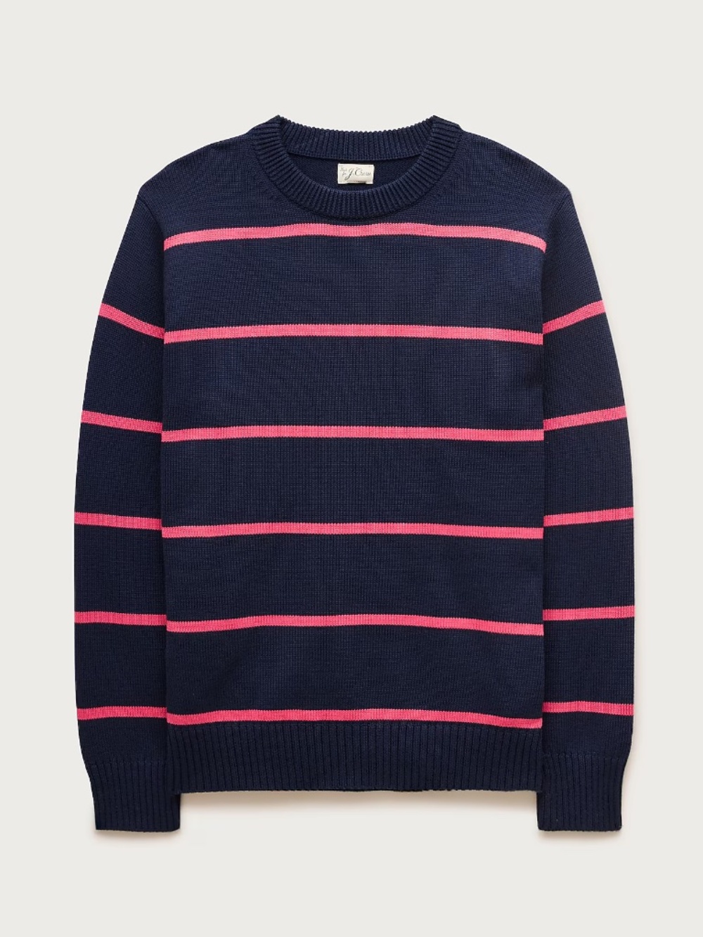 J. Crew Heritage Cotton Sweater in Stripe Navy Coral Clay Stripe S CQ892